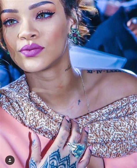 rihanna collarbone tattoo|she got tattoos on her body.